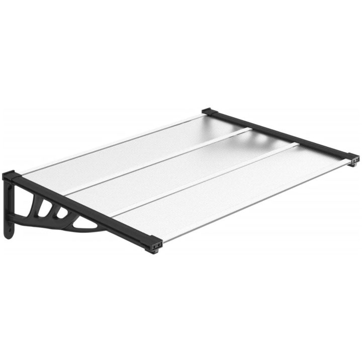 Entrétak svart och transparent polykarbonat vidaXL 122 x 90 cm – bild 2