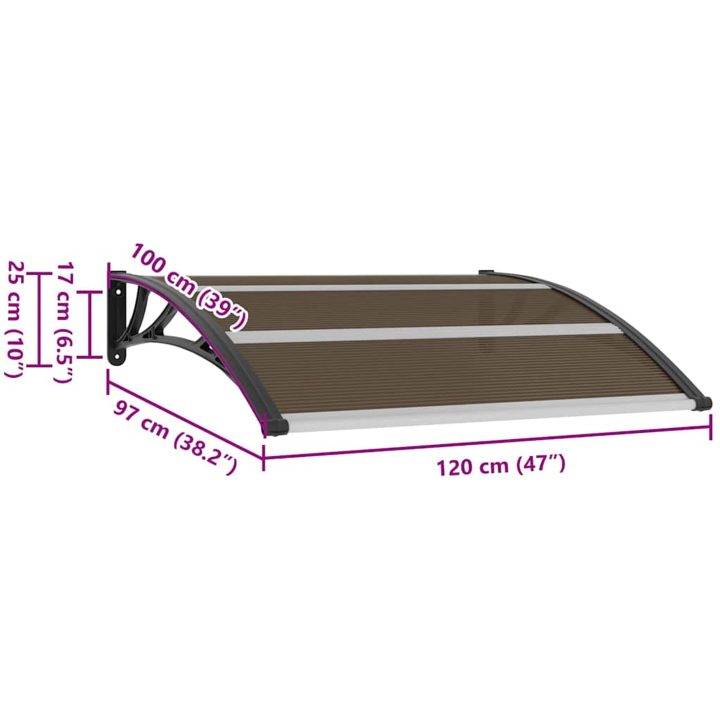 Entrétak svart PC vidaXL 120 x 100 cm – bild 8