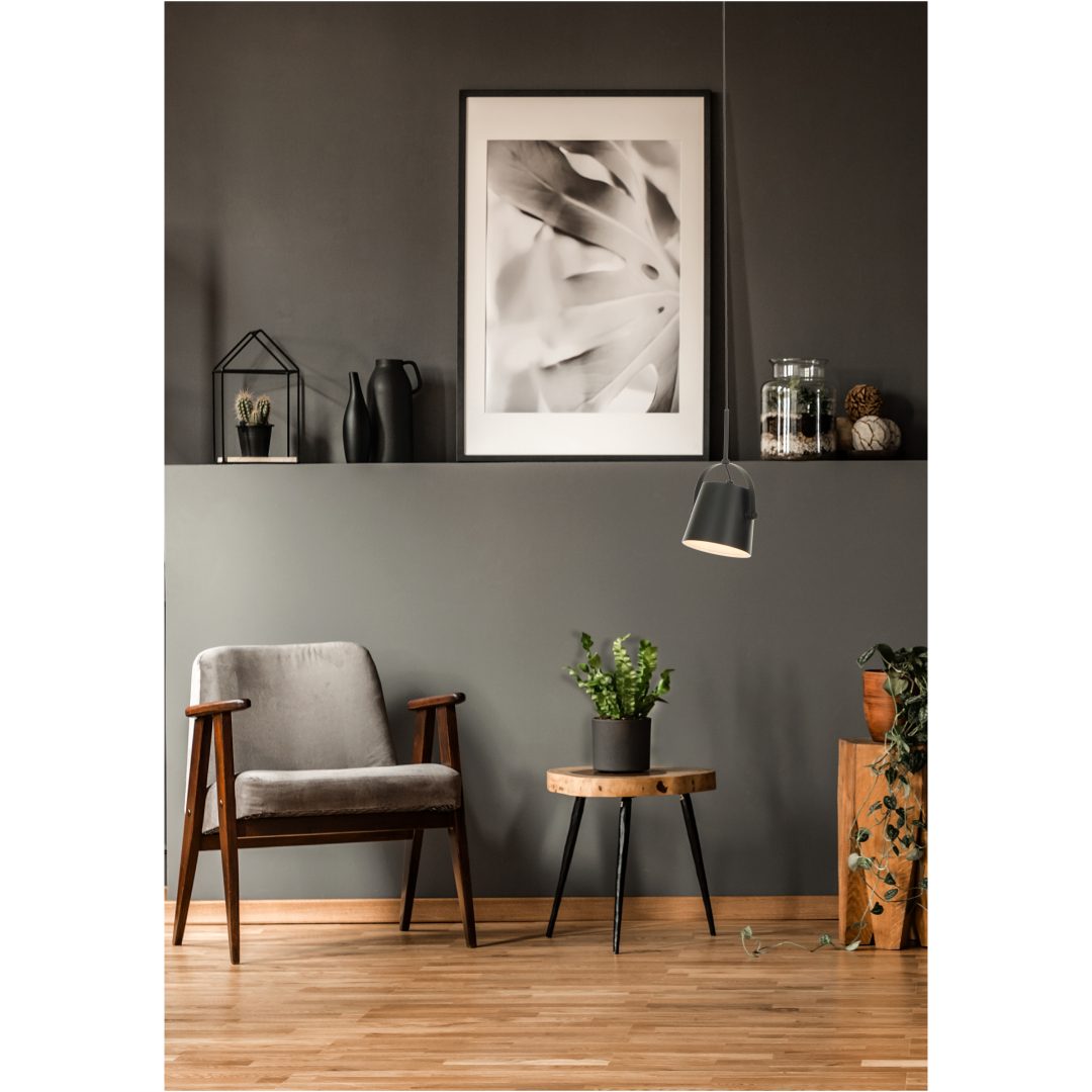 Espresso Taklampa, 1:a. Svart ANETA HOME Sockel E27 Svart /Trä – bild 4