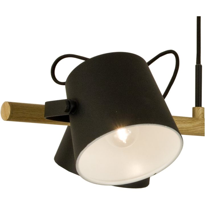 Espresso Taklampa 6:a, Svart/trä ANETA HOME Sockel E27 Svart /Trä – bild 5