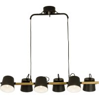 Espresso Taklampa 6:a, Svart/trä ANETA HOME