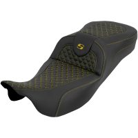 Extended Reach RoadSofa Seat - Dragon Scale - w/o Backrest - Gold Stitch - FLH/FLT 08-25