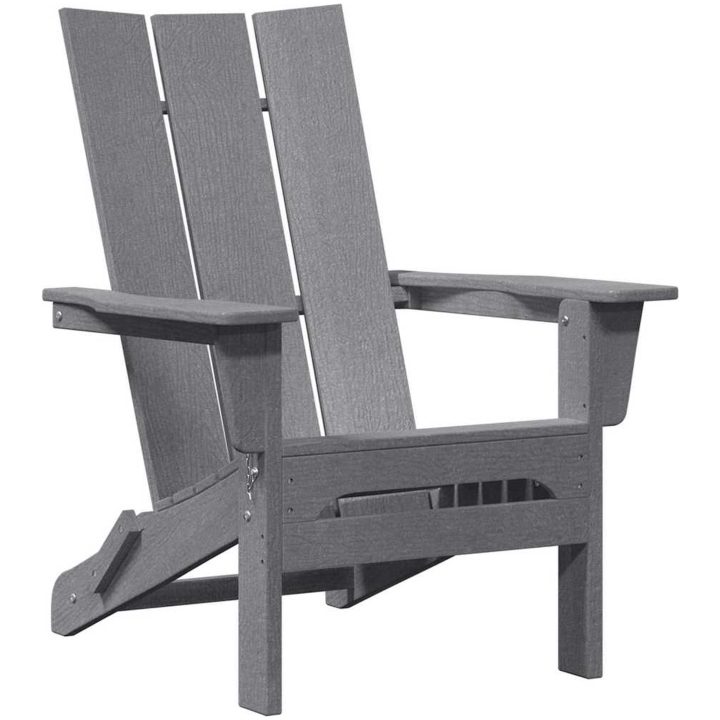 Fällbar Adirondack stol Ljusgrå 74.5x80.5x90 cm HDPE vidaXL 74,5 x 80,5 x 92 cm – bild 2