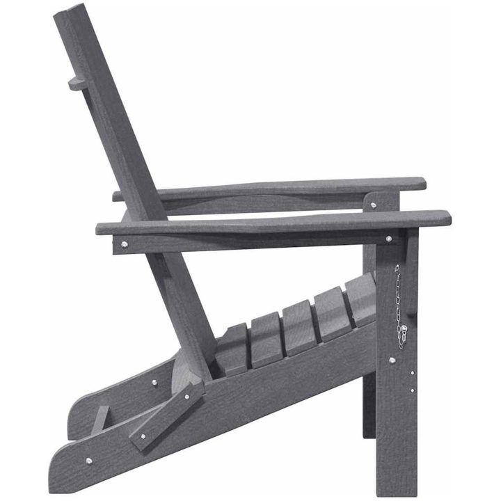 Fällbar Adirondack stol Ljusgrå 74.5x80.5x90 cm HDPE vidaXL 74,5 x 80,5 x 92 cm – bild 5