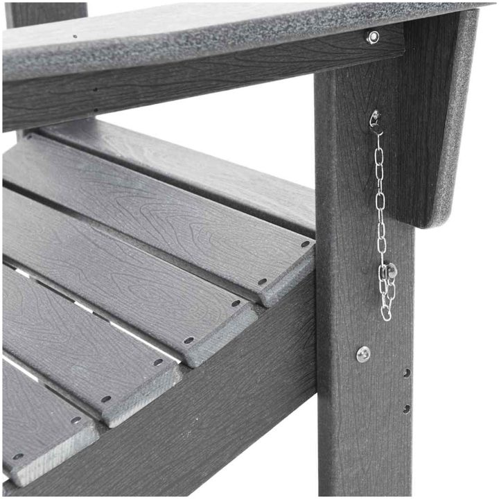 Fällbar Adirondack stol Ljusgrå 74.5x80.5x90 cm HDPE vidaXL 74,5 x 80,5 x 92 cm – bild 9