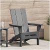 Fällbar Adirondack stol Ljusgrå 74.5x80.5x90 cm HDPE vidaXL 74,5 x 80,5 x 92 cm – miniatyr 1