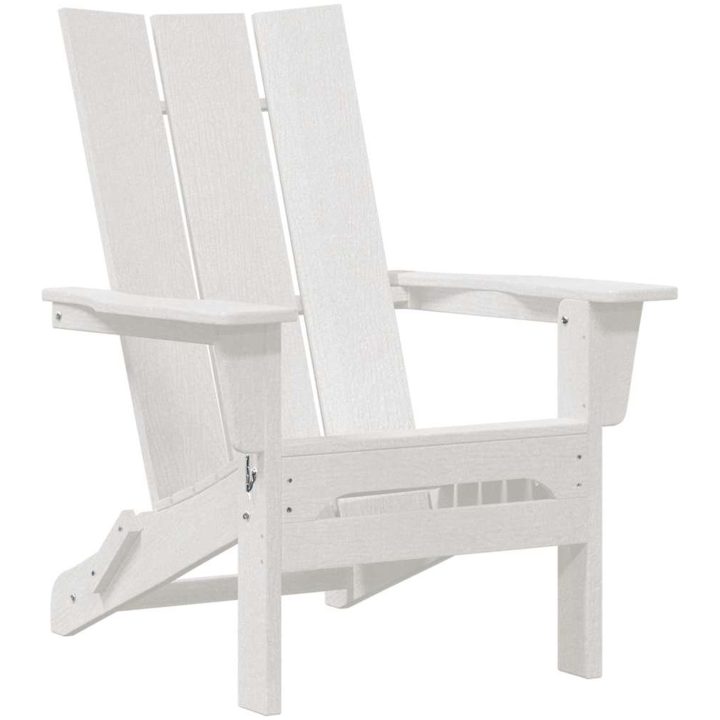 Fällbar Adirondackstol Vit 74,5x80,5x90 cm HDPE vidaXL 74,5 x 80,5 x 92 cm – bild 2