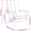Fällbar Adirondackstol Vit 74,5x80,5x90 cm HDPE vidaXL 74,5 x 80,5 x 92 cm – miniatyr 11