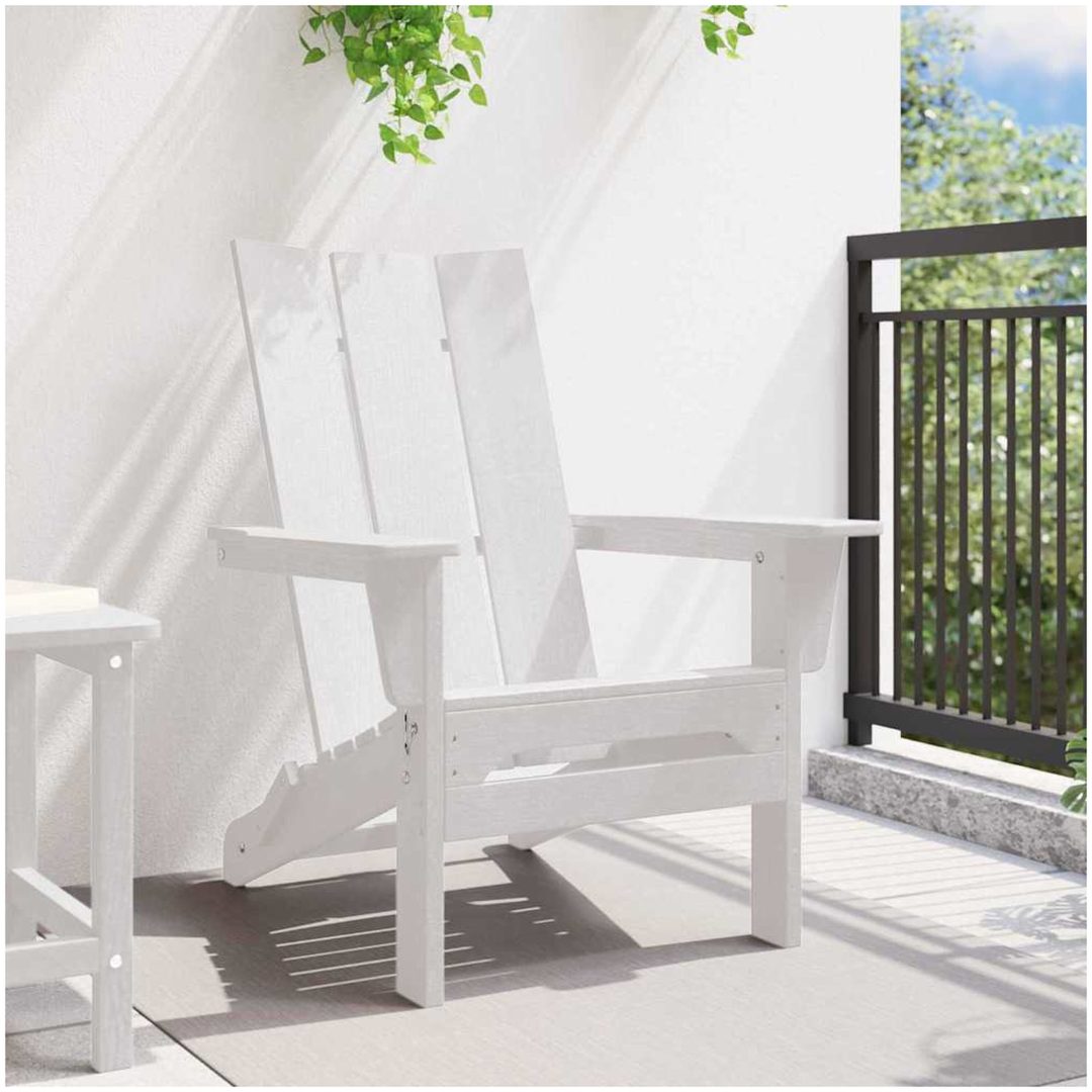Fällbar Adirondackstol Vit 74,5x80,5x90 cm HDPE vidaXL 74,5 x 80,5 x 92 cm – bild 3