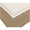 Fällbar trädgårdssoffa med dynor L-formad beige konstrotting vidaXL – miniatyr 11