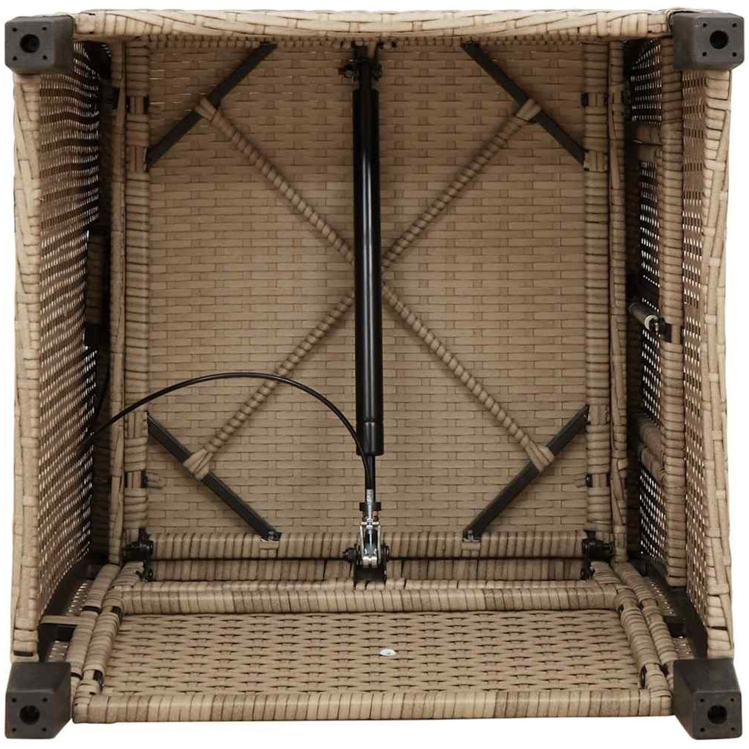 Fällbar trädgårdsstol med sidobord beige konstrotting vidaXL – bild 10