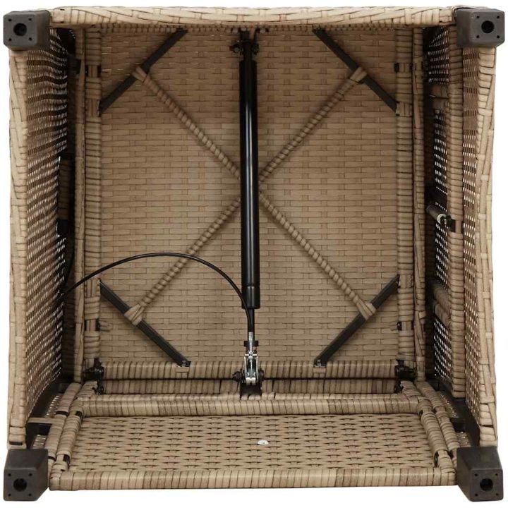 Fällbar trädgårdsstol med sidobord beige konstrotting vidaXL – bild 10