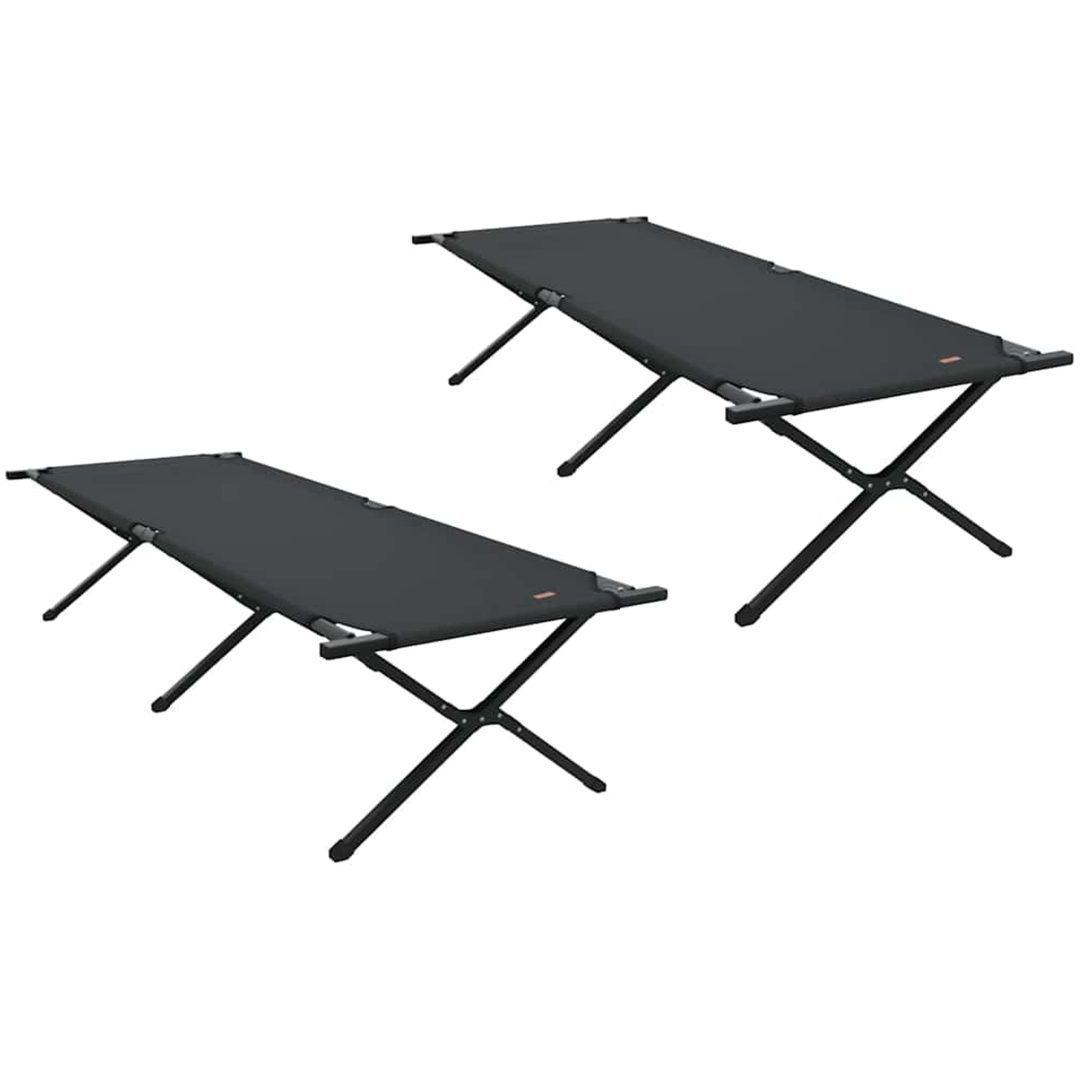 Fällbara Solbäddar 2 st med bärväska Svart 600D Oxford tyg vidaXL 210 x 80 x 46 cm – bild 2