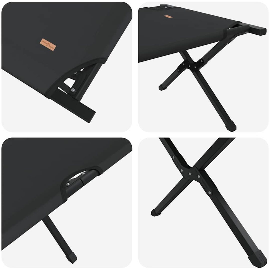Fällbara Solbäddar 2 st med bärväska Svart 600D Oxford tyg vidaXL 210 x 80 x 46 cm – bild 9