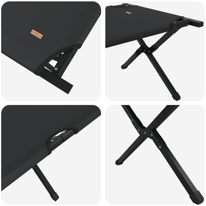 Fällbara Solbäddar 2 st med bärväska Svart 600D Oxford tyg vidaXL 210 x 80 x 46 cm – bild 9