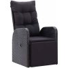 Fällbara trädgårdsmöbler med kudde Reclining 9 pcs Svart vidaXL 200 x 80 x 73 cm – miniatyr 6
