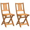 Fällbara trädgårdsstolar 2 st 36x46x85 cm Massivt trä akacia vidaXL Standard – miniatyr 2