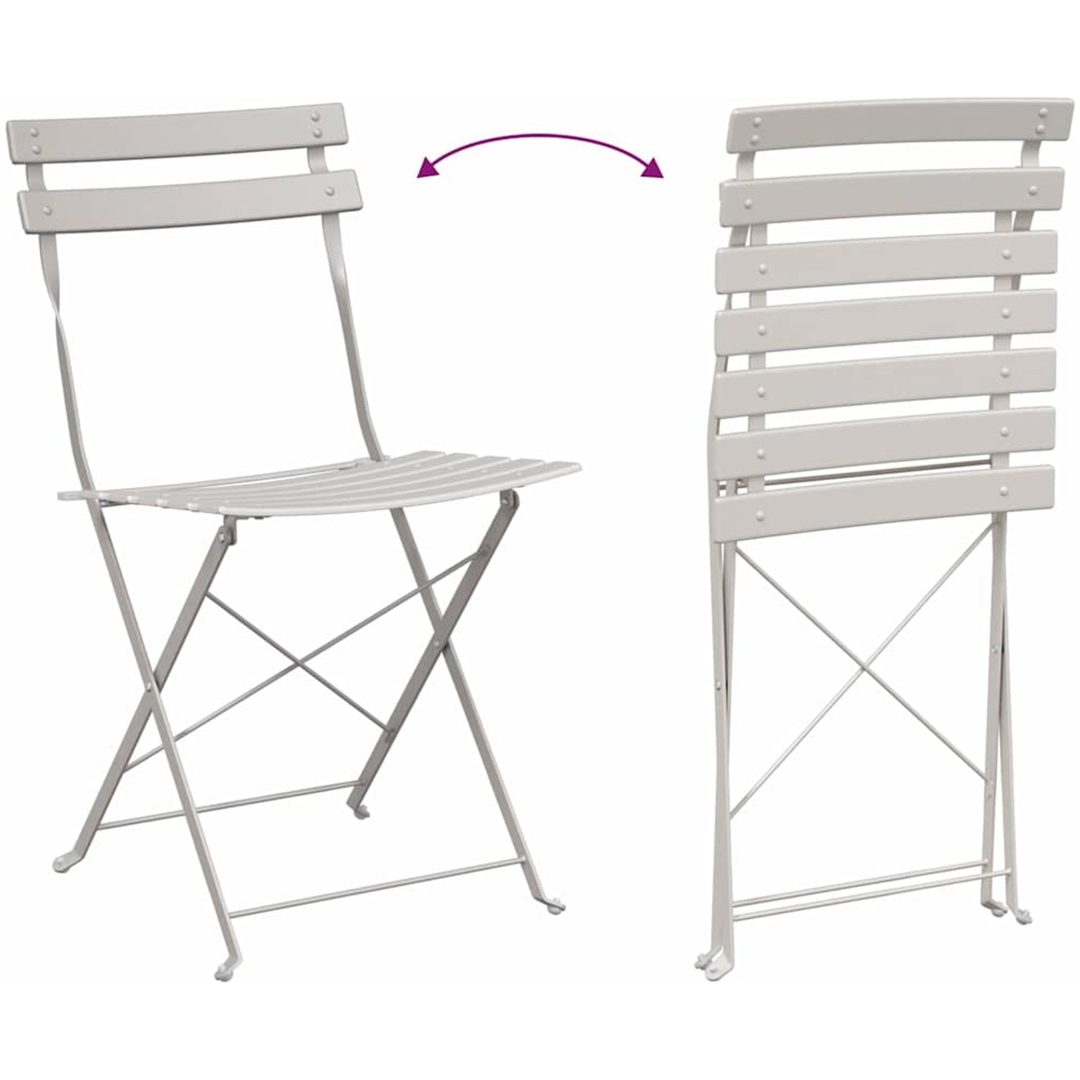 Fällbara Trädgårdsstolar 2 stycken Beige Stål vidaXL Standard – bild 11
