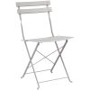 Fällbara Trädgårdsstolar 2 stycken Beige Stål vidaXL Standard – miniatyr 4