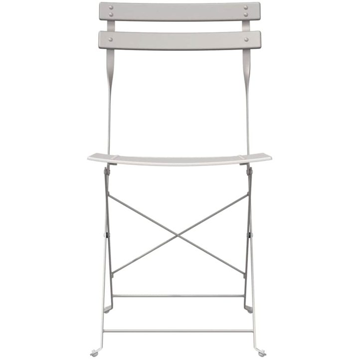 Fällbara Trädgårdsstolar 2 stycken Beige Stål vidaXL Standard – bild 5