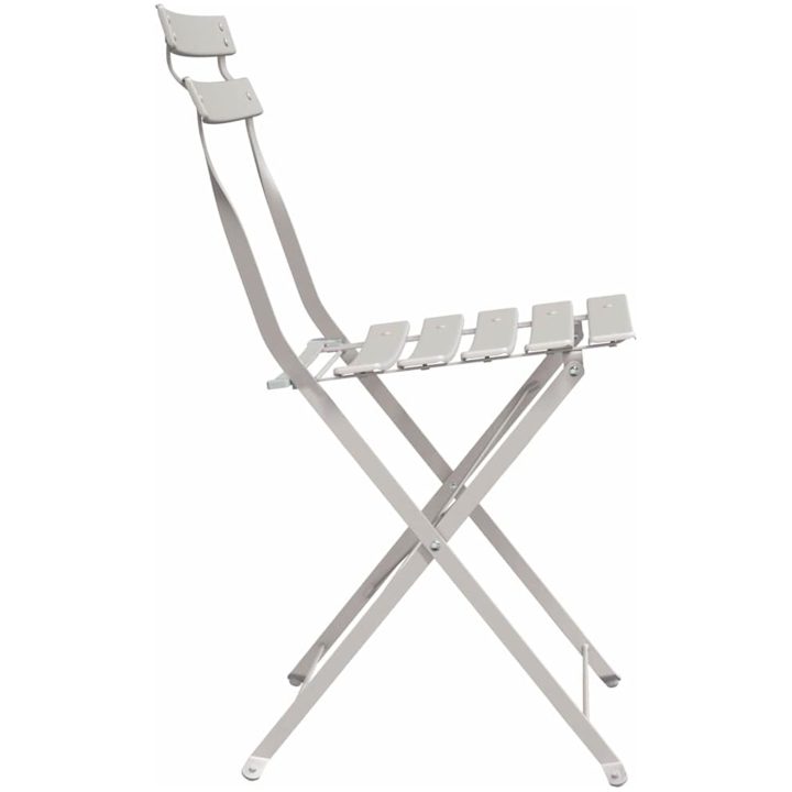 Fällbara Trädgårdsstolar 2 stycken Beige Stål vidaXL Standard – bild 6