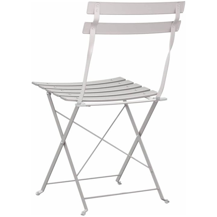 Fällbara Trädgårdsstolar 2 stycken Beige Stål vidaXL Standard – bild 7