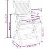 Fällbara Trädgårdsstolar med Vita Kuddar 2st Solid Akacia Trä vidaXL 57.5 x 49 x 92 cm – miniatyr 11