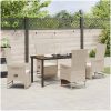 Fällbara trädgårdsstolar Set 5 pcs Beige vidaXL 140 x 70 x 73 cm – miniatyr 4