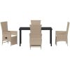 Fällbara trädgårdsstolar Set 5 pcs Beige vidaXL 140 x 70 x 73 cm – miniatyr 7