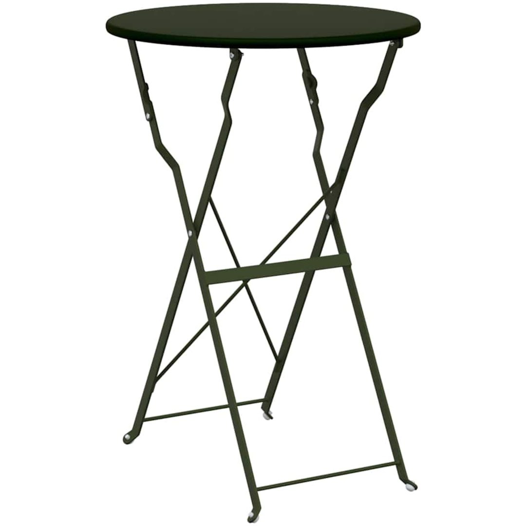 Fällbart Bistrobord Mörkgrönt 50x71 cm Pulverbestruket Stål vidaXL 50 x 50 x 71 cm – bild 2