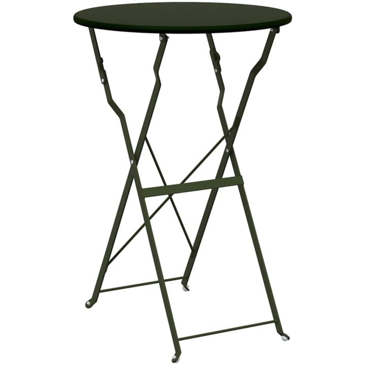 Fällbart Bistrobord Mörkgrönt 50x71 cm Pulverbestruket Stål vidaXL 50 x 50 x 71 cm – bild 2