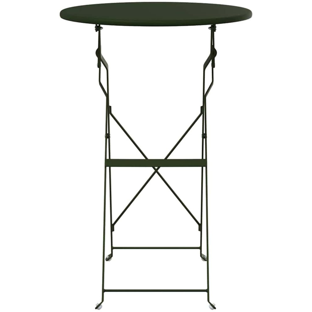 Fällbart Bistrobord Mörkgrönt 50x71 cm Pulverbestruket Stål vidaXL 50 x 50 x 71 cm – bild 4