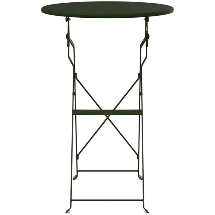 Fällbart Bistrobord Mörkgrönt 50x71 cm Pulverbestruket Stål vidaXL 50 x 50 x 71 cm – bild 4