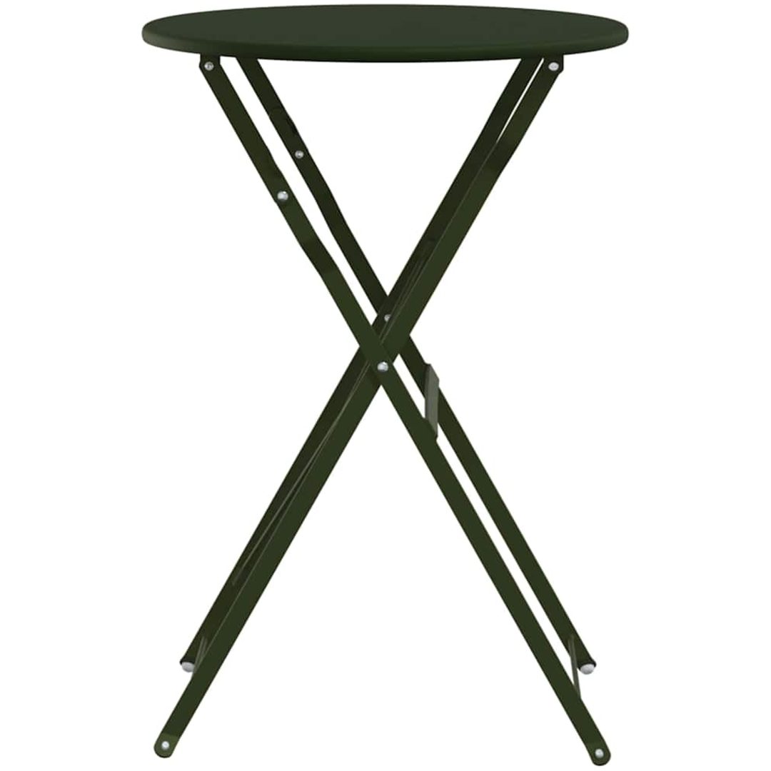Fällbart Bistrobord Mörkgrönt 50x71 cm Pulverbestruket Stål vidaXL 50 x 50 x 71 cm – bild 5