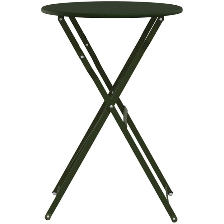 Fällbart Bistrobord Mörkgrönt 50x71 cm Pulverbestruket Stål vidaXL 50 x 50 x 71 cm – bild 5