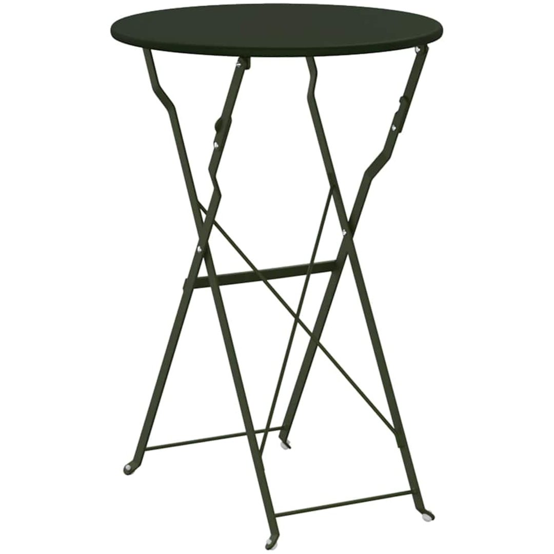 Fällbart Bistrobord Mörkgrönt 50x71 cm Pulverbestruket Stål vidaXL 50 x 50 x 71 cm – bild 6