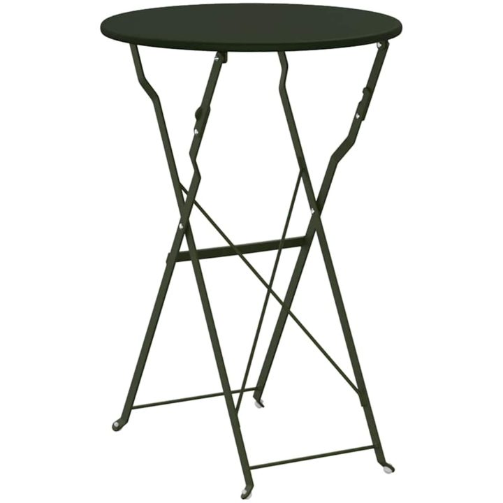 Fällbart Bistrobord Mörkgrönt 50x71 cm Pulverbestruket Stål vidaXL 50 x 50 x 71 cm – bild 6
