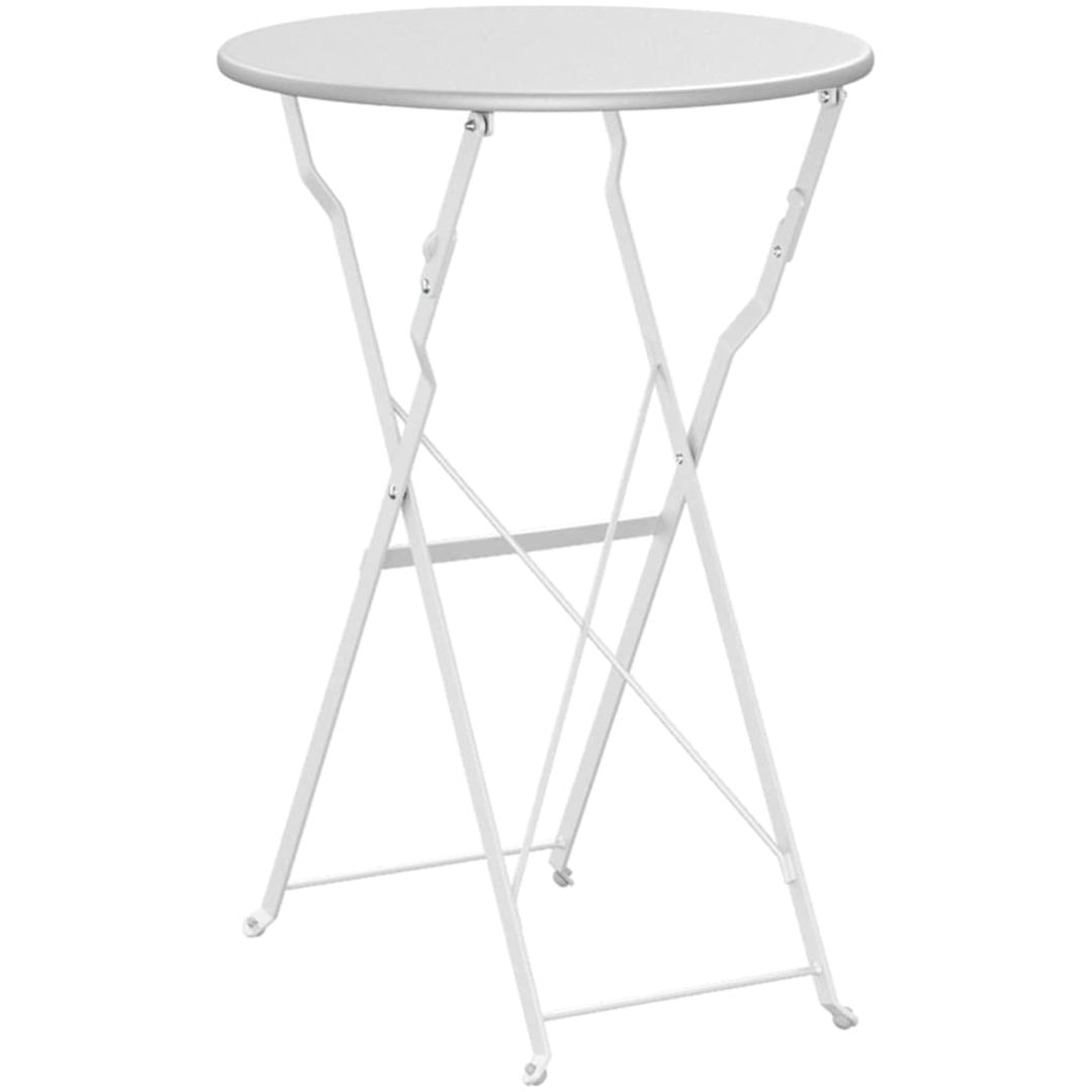 Fällbart Bistrobord Vitt 50x71 cm Pulverlackerad Stål vidaXL 50 x 50 x 71 cm – bild 6