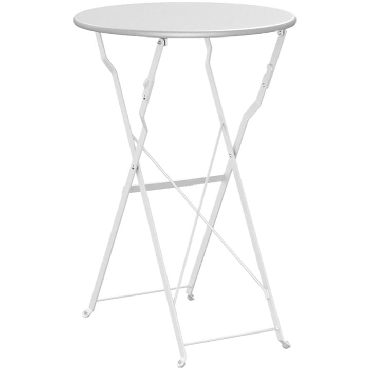Fällbart Bistrobord Vitt 50x71 cm Pulverlackerad Stål vidaXL 50 x 50 x 71 cm – bild 6