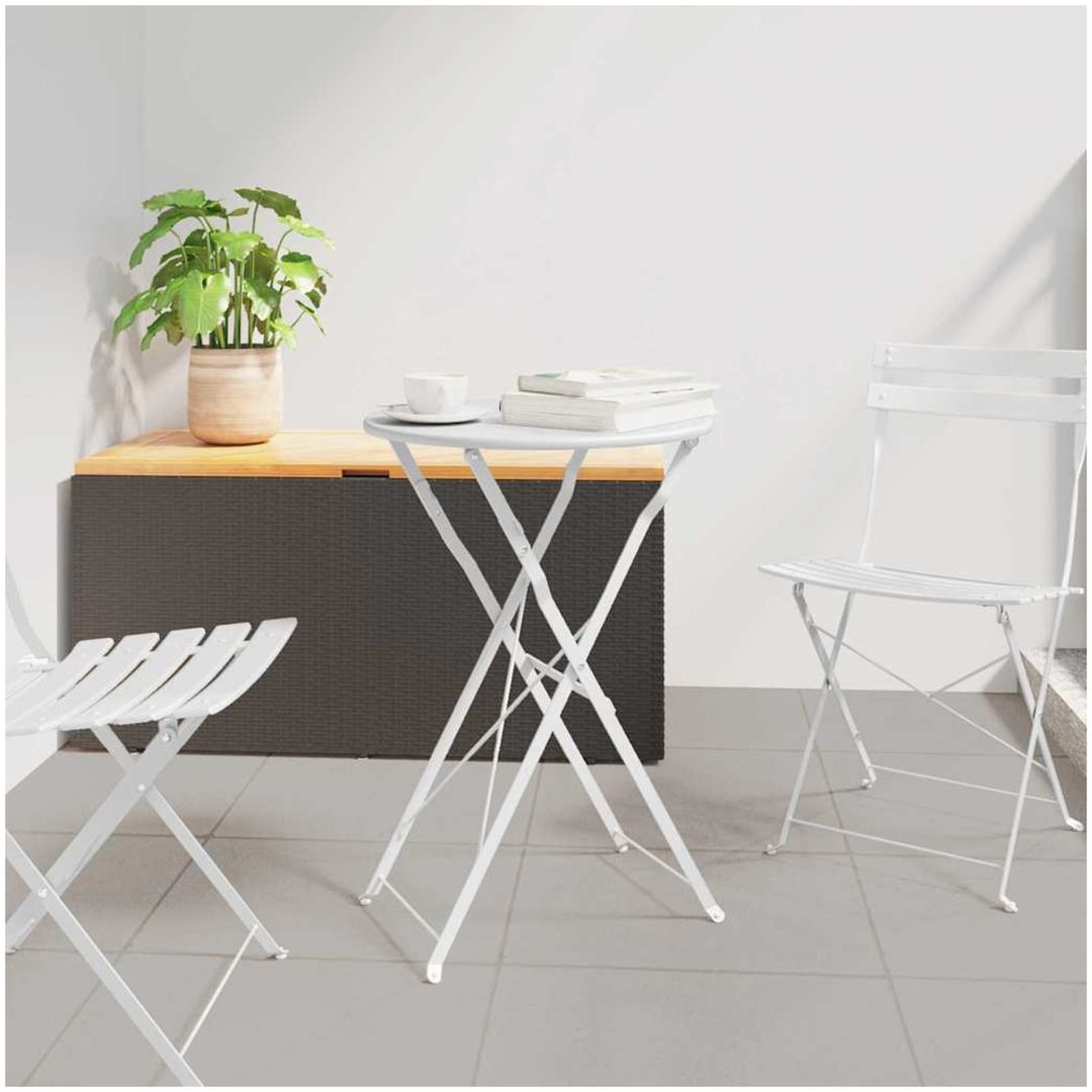 Fällbart Bistrobord Vitt 50x71 cm Pulverlackerad Stål vidaXL 50 x 50 x 71 cm