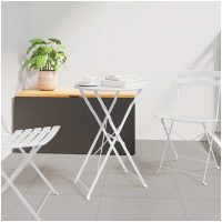 Fällbart Bistrobord Vitt 50x71 cm Pulverlackerad Stål vidaXL