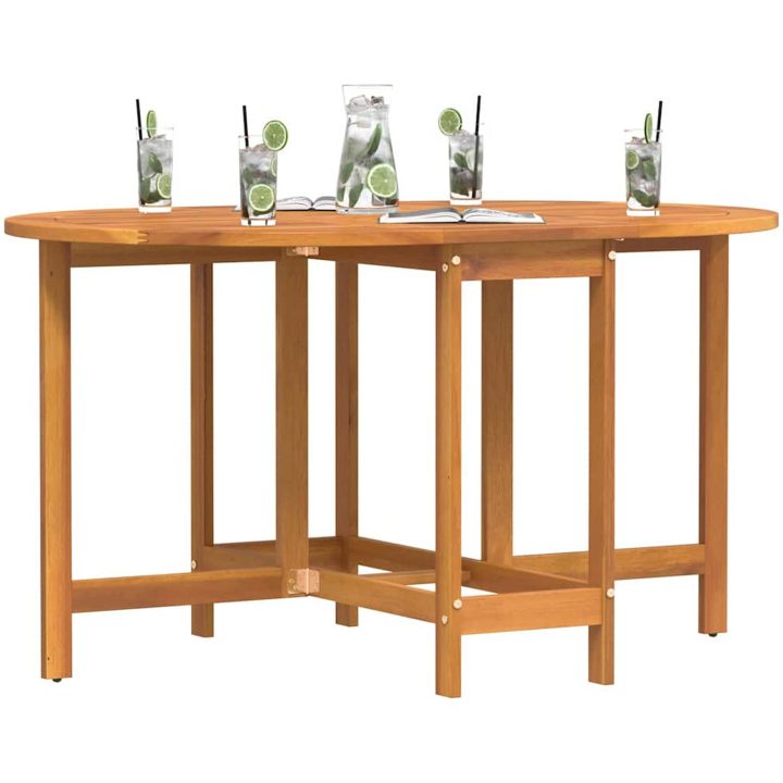 Fällbart Fjärilsbord till Trädgården 110x60x72 cm i Massivt Akaciaträ Ovalt vidaXL Medium – bild 3