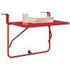 Fällbart Hängande Balkongbord Rött 60x40 cm i Stål vidaXL 60 x 39 x 50 cm, 60 x 39 x 57,5 cm, 60 x 39 x 65 cm – miniatyr 3
