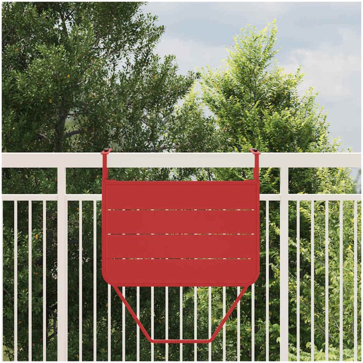 Fällbart Hängande Balkongbord Rött 60x40 cm i Stål vidaXL 60 x 39 x 50 cm, 60 x 39 x 57,5 cm, 60 x 39 x 65 cm – bild 4