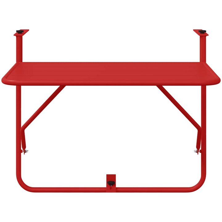 Fällbart Hängande Balkongbord Rött 60x40 cm i Stål vidaXL 60 x 39 x 50 cm, 60 x 39 x 57,5 cm, 60 x 39 x 65 cm – bild 6