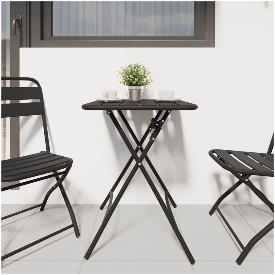Fällbart Trädgårdsbord - Antracit - 55x55x73 cm - Stål vidaXL Compact – bild 3
