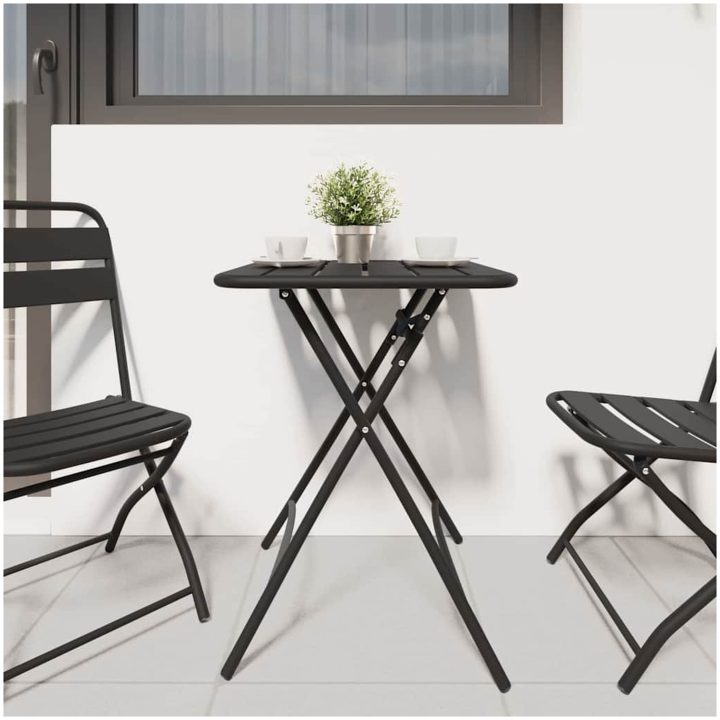 Fällbart Trädgårdsbord - Antracit - 55x55x73 cm - Stål vidaXL Compact – bild 3