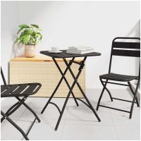 Fällbart Trädgårdsbord - Antracit - 55x55x73 cm - Stål vidaXL