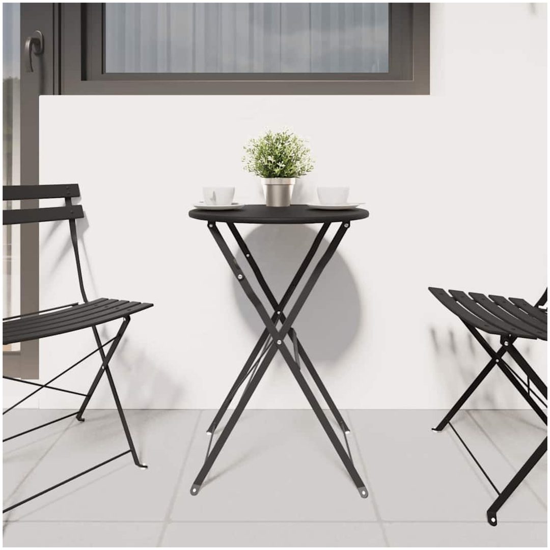 Fällbord Bistro Antracit 50x71 cm Pulverlackad Stål vidaXL 50 x 50 x 71 cm – bild 3