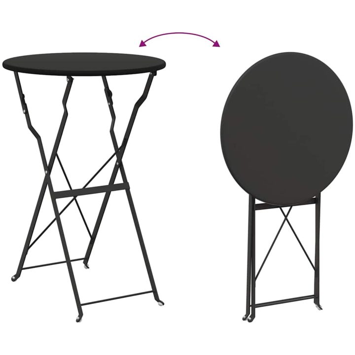 Fällbord Bistro Antracit 50x71 cm Pulverlackad Stål vidaXL 50 x 50 x 71 cm – bild 9